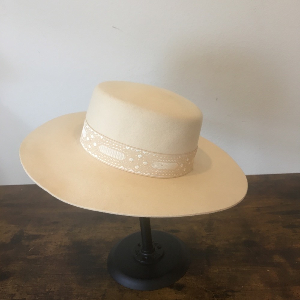 Lack of Color Ivory Rancher Wool Boater Hat Medium (57 cm) 100% Australian Wool